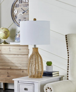 25'' country rope braided original color table lamp for living room/bedroom