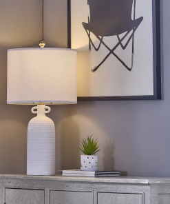 24'' white ceramic table lamp (set of 2)