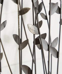 phillipston metal floral decorative black sculpture with loose stones