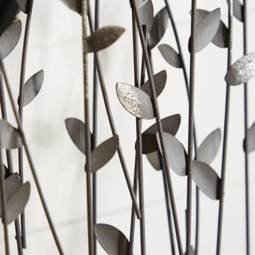 phillipston metal floral decorative black sculpture with loose stones