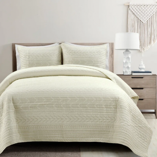 hygge geo reversible contemporary 3 piece quilt set