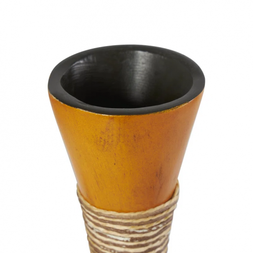 polystone decorative vase with crystal accent