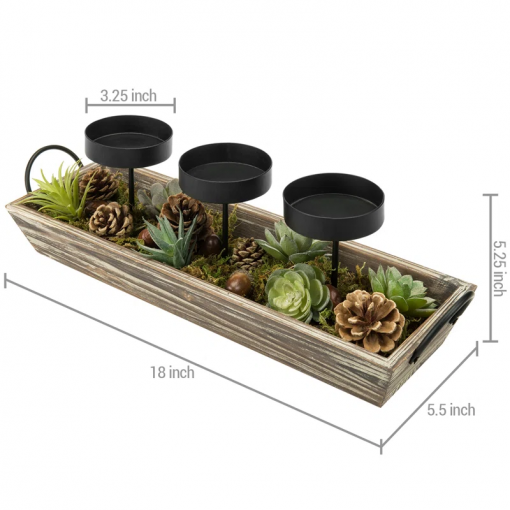 3 slot tabletop candelabra tray