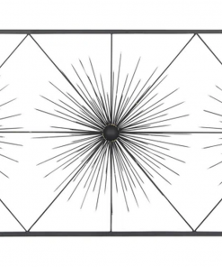 metal sea urchin starburst home wall decor with black frame