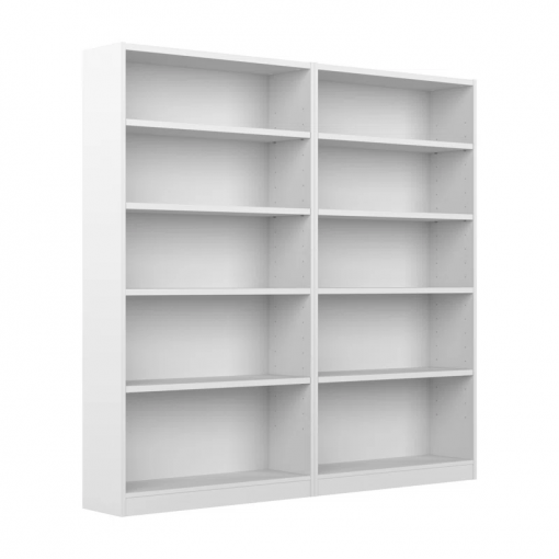 doyno tall 5 shelf bookcase set of 2, storage and display bookshelves for home office and living room