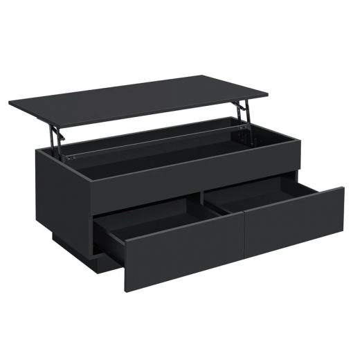 chappa lift top coffee table with multifunctional rgb led lights, hidden compartment and drawers