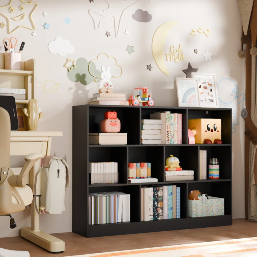 presly 3 tier cube bookcase modern bookshelf with 10 cubes