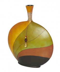 polystone decorative vase with crystal accent