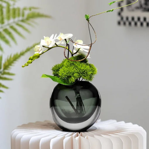 white artificial flower arrangement in vase dining table centerpiece fake flower decor
