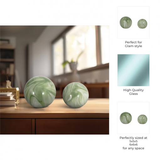 annaleigh modern glass orbs set of 2 stylish decorative accents