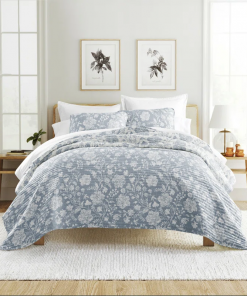 quilt set lightweight all season quilted coverlet textured floral