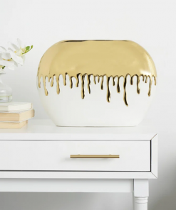 marelin ceramic abstract decorative vase with abstract melting drips