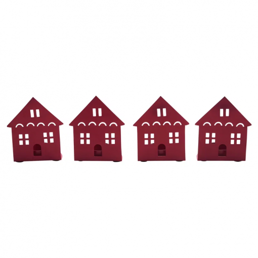 festive finds tealight holder house set of 4 4.5x3.75x2.25