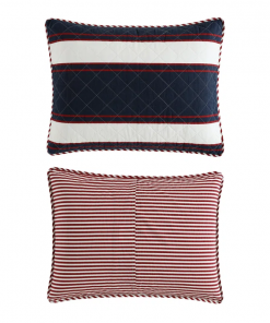 prospect harbor wesley blue cotton reversible quilt set