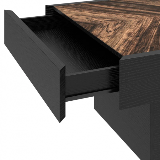 pedestal coffee table with 2 drawers, led coffee table with music sync
