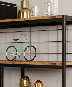 suva bookshelves and bookcases 6 shelf etagere bookcase, industrial open display shelves geometric bookcase with sturdy metal frame