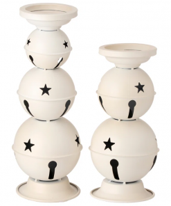 12.5" metal jingle bell candle holders