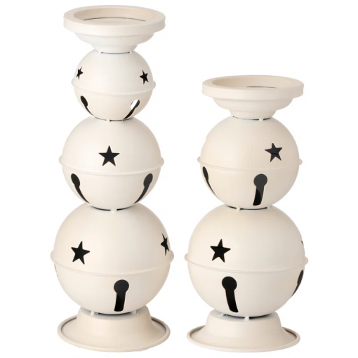 12.5" metal jingle bell candle holders