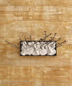 phillipston metal floral decorative black sculpture with loose stones