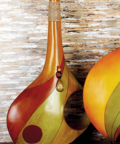 polystone decorative vase with crystal accent