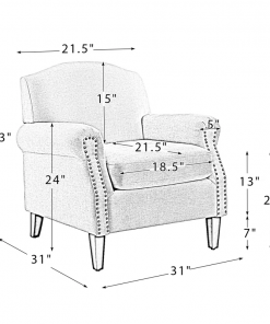 mooresville armchair with nailhead trims