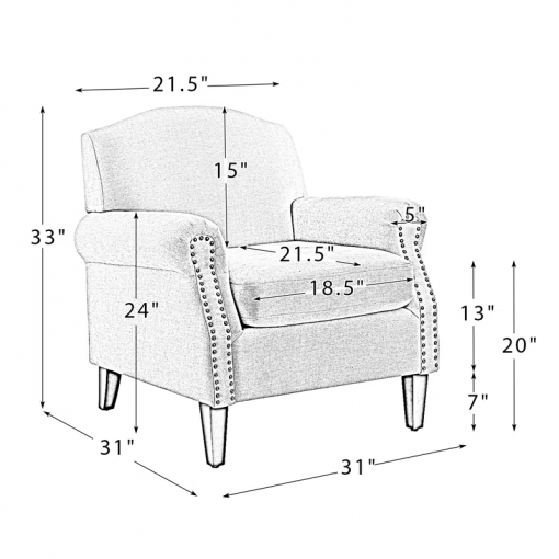mooresville armchair with nailhead trims