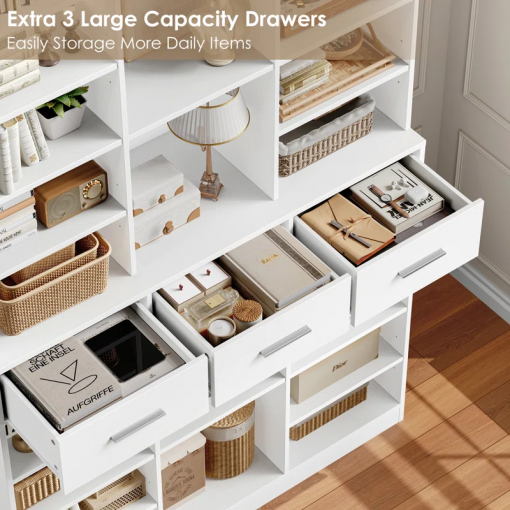75"h wood storage bookcase with adjustable shelves