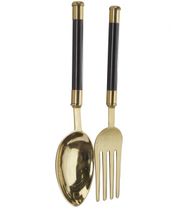 aluminum metal spoon and fork utensils wall decor set