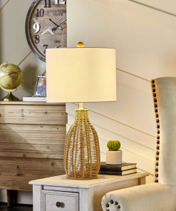 25'' country rope braided original color table lamp for living room/bedroom