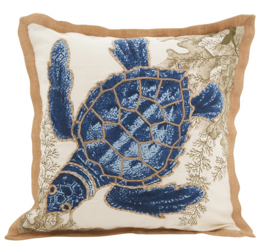 neptunian collection embroidered cotton throw pillow