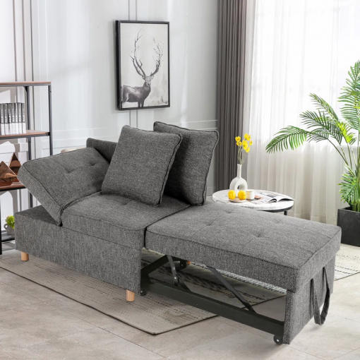 heron 71" upholstered convertible sleeper sofa, pull out sofa bed, chair bed, couch, lounger for small spaces