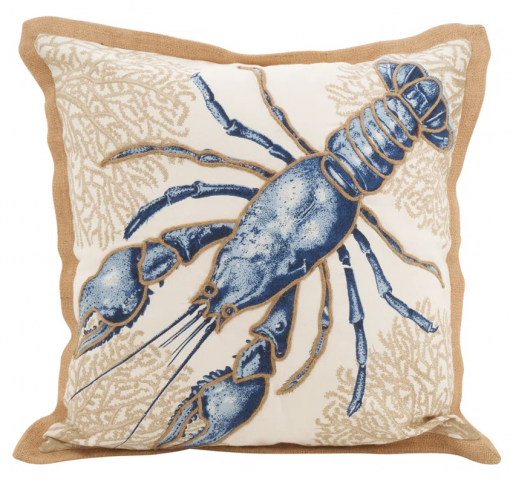 neptunian collection embroidered cotton throw pillow