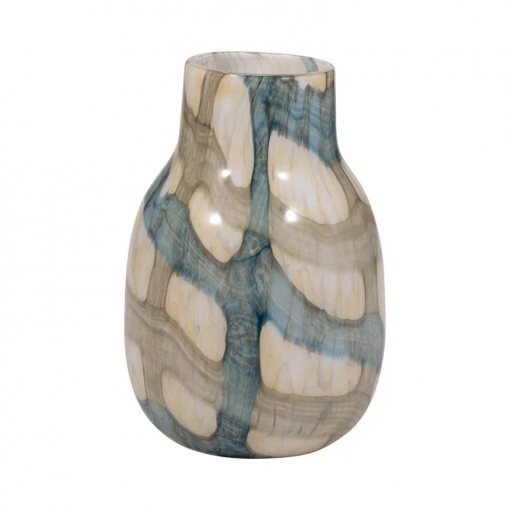 flouressa blue & tan glass vase perfect for modern homes