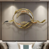 58.3"w modern surge fishes metal wall decor with unique shape in gold for living room