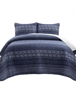 hygge geo reversible contemporary 3 piece quilt set