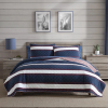 prospect harbor wesley blue cotton reversible quilt set