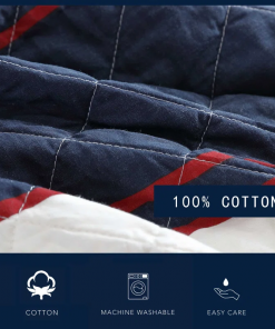 prospect harbor wesley blue cotton reversible quilt set