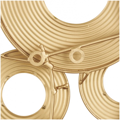 metal stacked circle ring abstract gold wall decor with groove texture