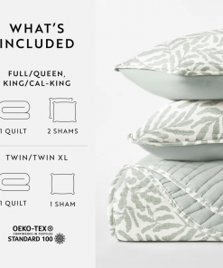 quilt set lightweight all season quilted coverlet tossed ferns