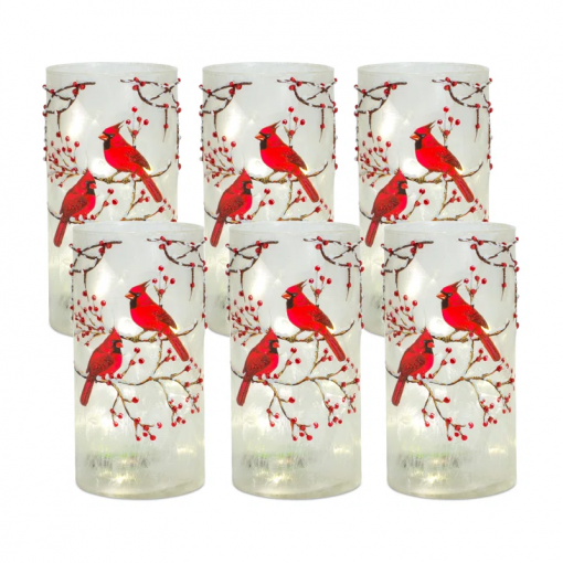 6 piece glass tabletop hurricane set