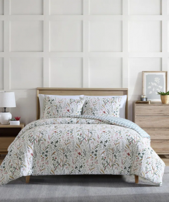 varigated woodland forest cotton reversible pink comforter set