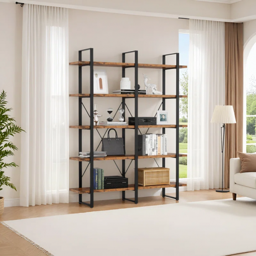 wynot 70 h x 53.1 w bookcase double wide 5 tiers