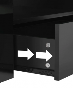 led high gloss finish coffee table with 2 drawers open shelves storage