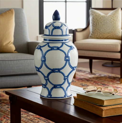 cinya ceramic vase and decorative temple jar with lid elegant flower vase for home decor