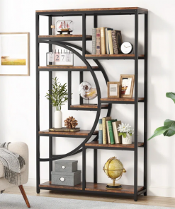 oscer industrial 5 tier etagere bookcase