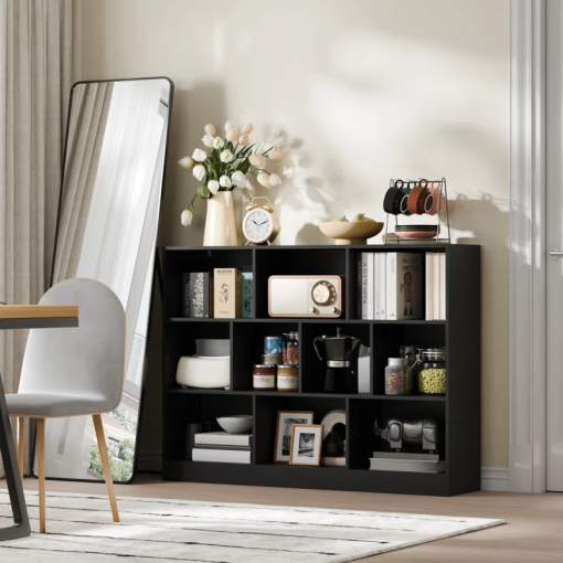 presly 3 tier cube bookcase modern bookshelf with 10 cubes