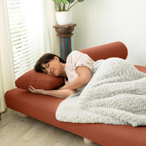 amala daybed fold out queen sleeper premium boucle sleek and modern lounge for relaxing