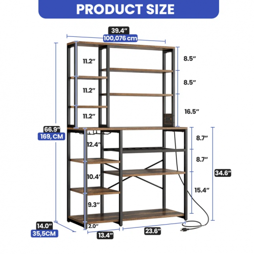 neta 39.4'' w metal height adjustable shelving unit