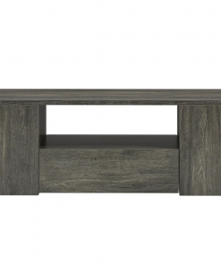 led high gloss finish coffee table with 2 drawers open shelves storage