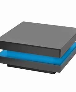 deontea pedestal high gloss minimalist design with led lights, 2 tier square coffee table, center table, living room table